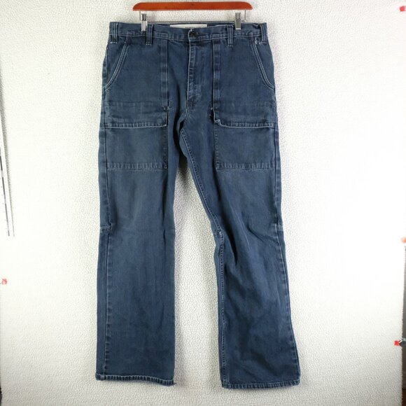 Vintage Gap Jeans Womens 36 Blue Utility Dark Wash Baggy Y2K Denim Heavyweight - Picture 1 of 14